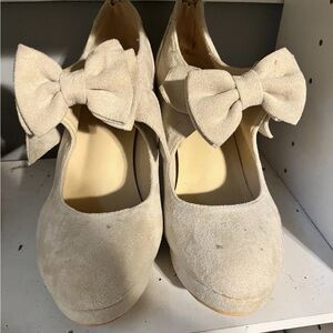 Chic Cream Bow Platform Shoes